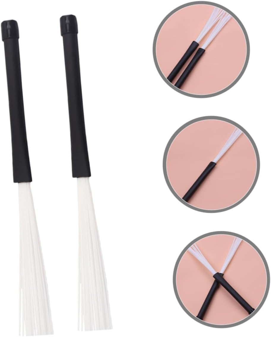 UPKOCH 2pcs Nylon Jazz Drum Brushes Lightweight Retractable Drum Wire Brushes for Percussion Instruments for Drummers The Go and Flexible Sound Enhancement