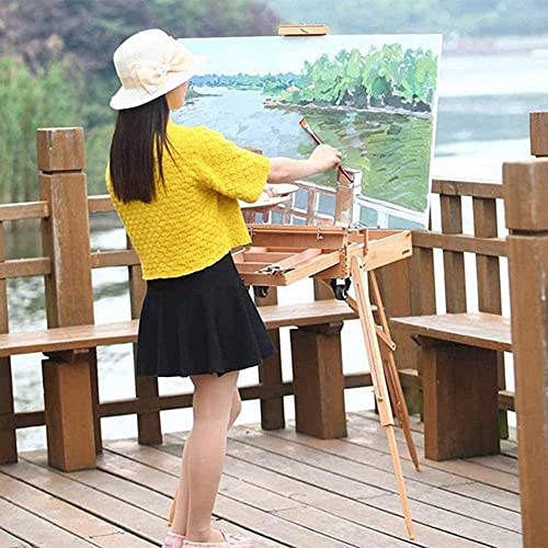 Wzqz French Easel With Sketch Box, Portable Tripod Painting Stand Height Adjustable With Sketch Box And Storage Drawer Palette #TOP2