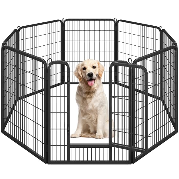Yaheetech Recinto per Cani Conigli Animali Cuccioli da Interno Esterno Giardino in Ferro Recenzione Rete Metallica 8 pz 80 x 100 cm