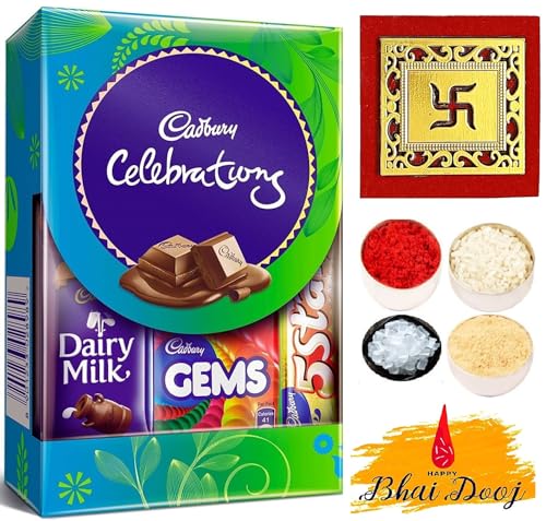 Bhai Dooj Tikka Gift Set for Brother- Celebrations Assorted Choco...