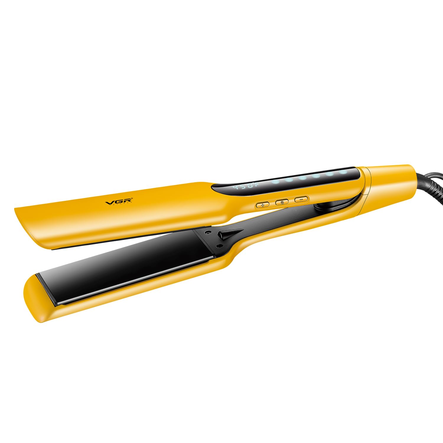 VGR V-521 Professional Hair Straightener - 50x120mm Ceramic Coating Plates, Max 450°F Heat, LED Display, Multiple Temperature Settings, 2.0m Swivel Co