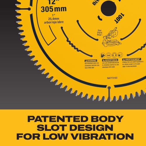 Image of DEWALT Miter Saw Blade, 12 inch, 100 Tooth, Fine Finish, Ultra Sharp Carbide (DWA112100)