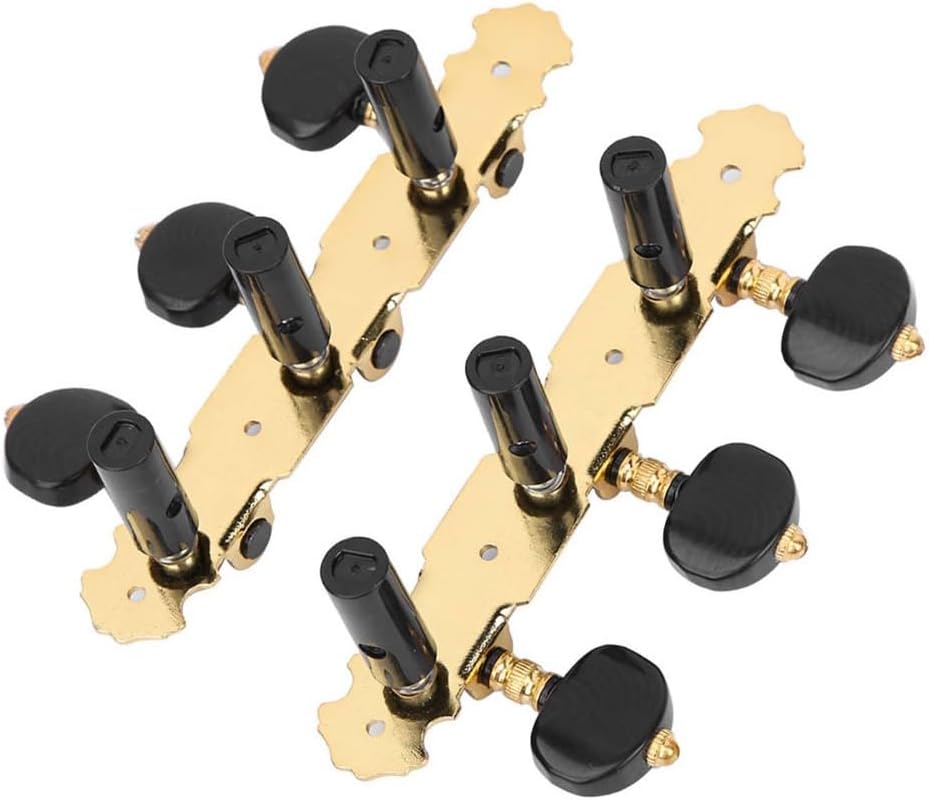 3L3R Guitar Tuning Pegs – 1:18 Classical Guitar Tuners Alloy Machine Heads for Acoustic Guitar,Black Gold Replacement Tuners with Installation Screws