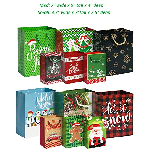 24 Christmas Gift Bags Assorted Sizes With 60-Count Christmas Gift Tags（Bulk Set,6 Xl,6 Large,6 Medium,6 Small） #TOP6