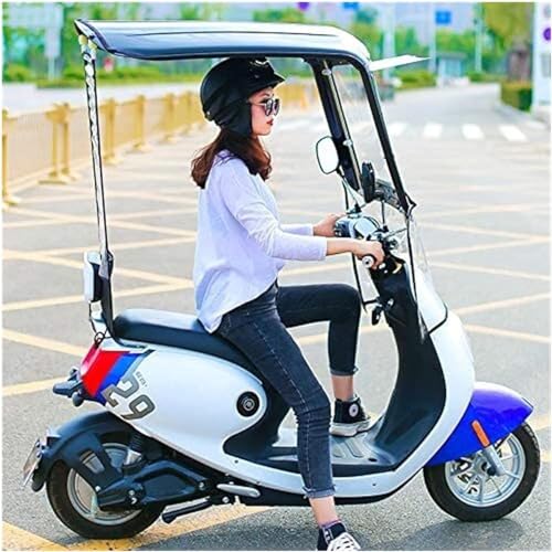 Paraguas para scooter, cubierta de lluvia con soporte cerrado, toldo para motocicleta eléctrica, toldo universal para scooter, paraguas de movilidad y protección solar