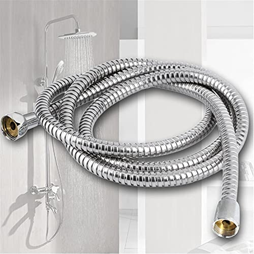 GXNSFAL Stainless Steel Chrome Shower Hose 1.5m/2m/ Universal Stainless Steel Shower Hose Flexible Soft Water Pipe Ordinary Chrome-Plated Shower Pipe BathroomAccessories