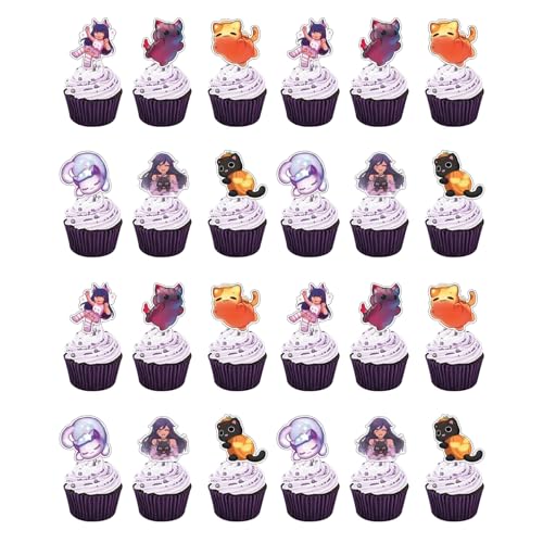 24pcs Cat Game Party Decorations Game Theme Birthday Party Supplies cake topper suppliers Cat cup cake topper decoration sets