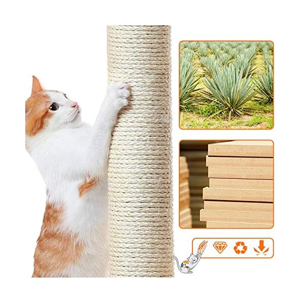 Yaheetech Kratzbaum groß XL, Katzenbaum Katzenkratzbaum, mit 2 Katzenhäusern und 2 Plattformen, 158 cm Sisal Katzenmöbel stabil, Dunkelgrau – Bild 6