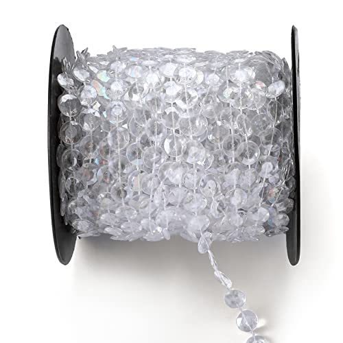 Jerler 99 Feet Crystal Garland Beads Trim Acrylic Clear Ideal Crafting Projects For Diy And Home Party Wedding Decorations (Ab Colorful) #TOP6