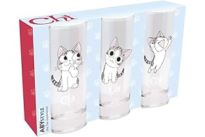 ABYSTYLE Chi's Sweet Home 10 oz Cute Kitty Cat Drinking Glass Set