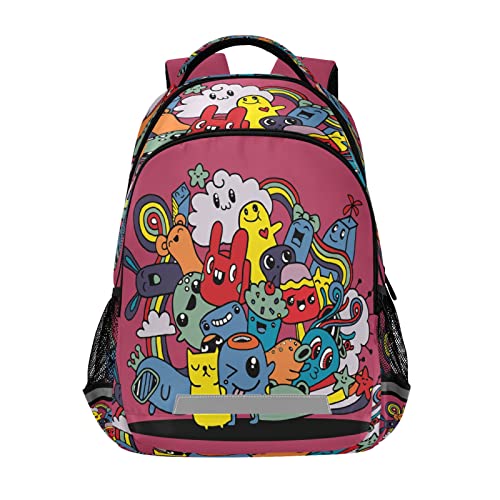Sac à dos scolaire Vnurnrn pour garçons et filles avec motif animal mignon