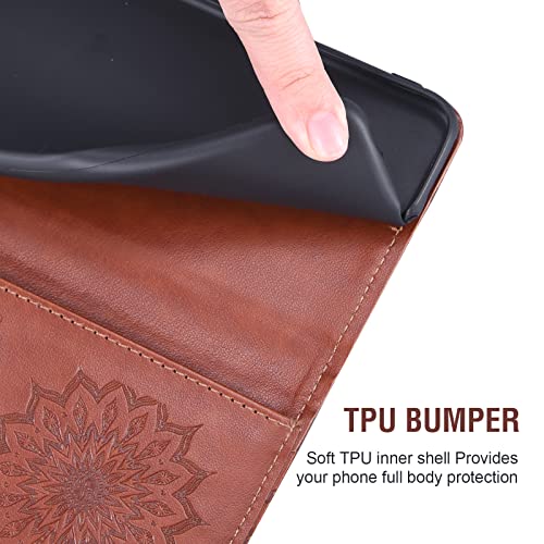 Carcasa flip para celular Asuwish billetera con tapa protectora antichoque elegante 5
