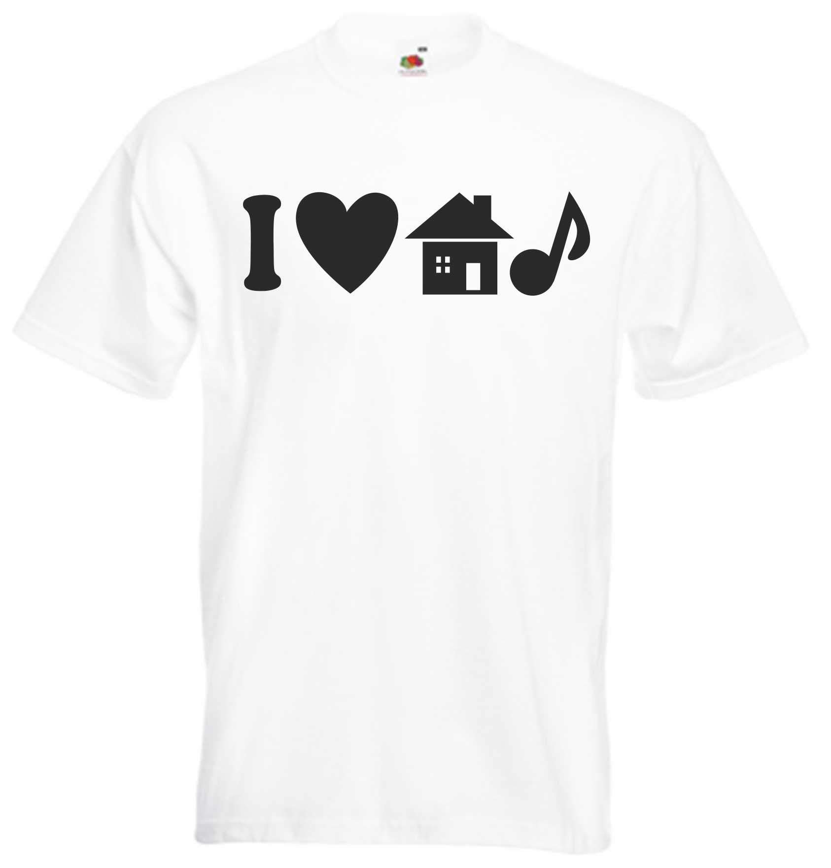 JINTORAT-Shirt - Shirt - I Love House Music - JDM/Die Cut - for Party Carnival Work Sports