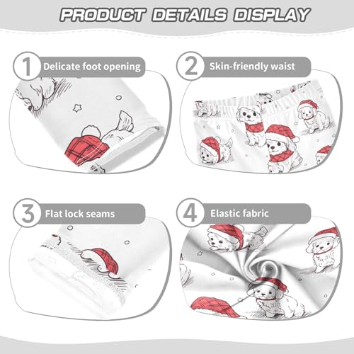 ALAZA Girls' Leggings Children's Yoga Pants Skinny Printed Dance Dog Red Hat Comfortable 4T2