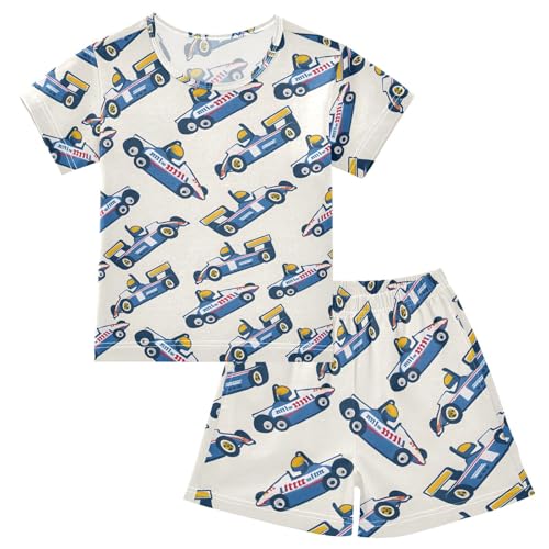 Pajama Sets Car Pattern Short Sleeve Summer Sleepwear 2 Piece Pjs
