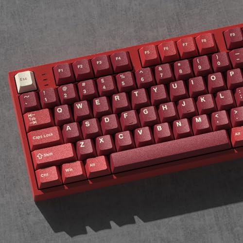 Image of Fogruaden PBT Keycaps Set, Cherry Profile Custom Red Keycap for Mechanical Keyboard
