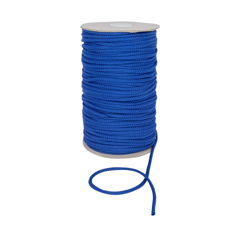 Durable Anorak Braided Cord - 4mm Wide Polyester Drawstring Cord Laces Hoodie String Jogger string clothing cord lace tying lanyard rope craft project (Royal Blue,5)-Craft Queen LTD