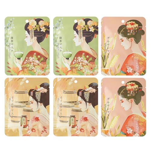 Shefave Tuchmaske Japanese Skincare Typen Tuchmasken Gesicht Masken Beauty Set, Gesichtsmaske mit Korean Centella Asiatica, Reparatur Maske, Anti-akne Face Mask, Antioxidans (M, Mix 1)