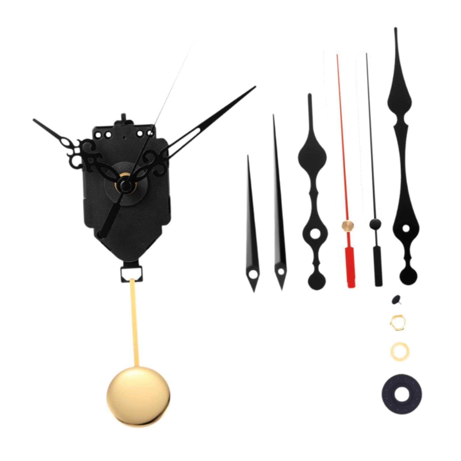 TWISAXC Metal Pendulum Wall Clocks Craft Clocks Wooden for Creative Decor Fix Replacement Kit Equipped Quartz Clock Movement, Style E