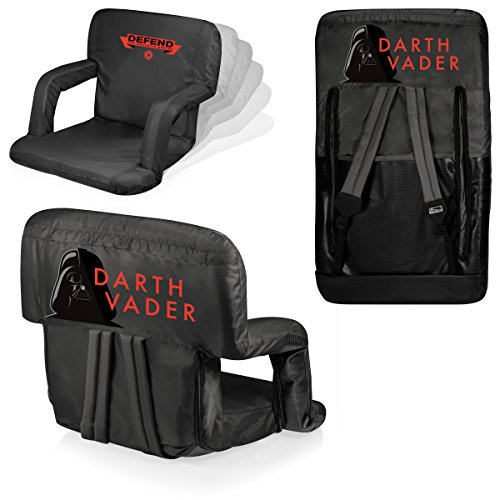 Oniva - A Picnic Time Brand Ventura Reclining Stadium Back Support, Bleacher Seat, Beach Floor Chair, 20 X 2 X 32, Star Wars Darth Vader - Black #TOP1