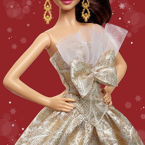Muñeca Barbie Signature 2025 Holiday con cabello marrón claro miniatura 3