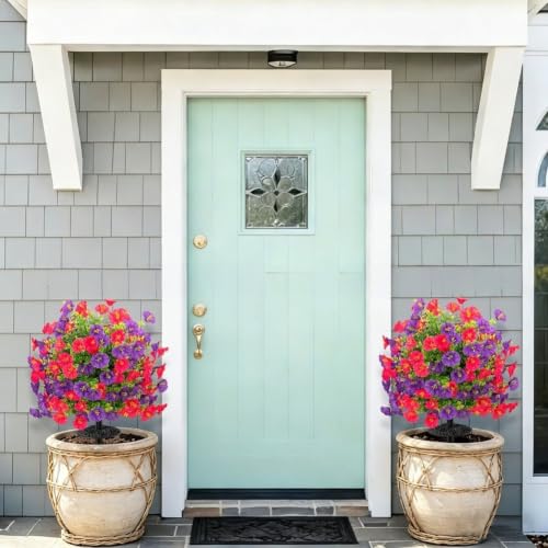 Composition florale Morning Glory artificielle et eucalyptus pour la maison