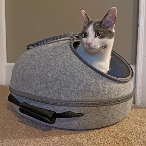 Spot Doc & Phoebe's 3-in-1 Sleep & Go Katzentragetasche, tragbare Haustier-Reisetasche für Katzen und kleine Hunde, lässt Sich in eine Tragetasche, eine gemütliche Höhle und EIN bequemes Bett