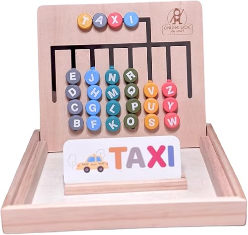 Online Side Regalos de juguete para niños, tablero de madera del alfabeto Montessori para más de 3 años, juguetes educativos para niños pequeños,