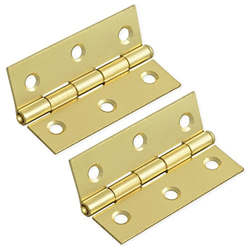 White Hinge Limited Pair of 3 Quality Polished Brass 75mm Door Butt Hinges for Internal Interior Frames