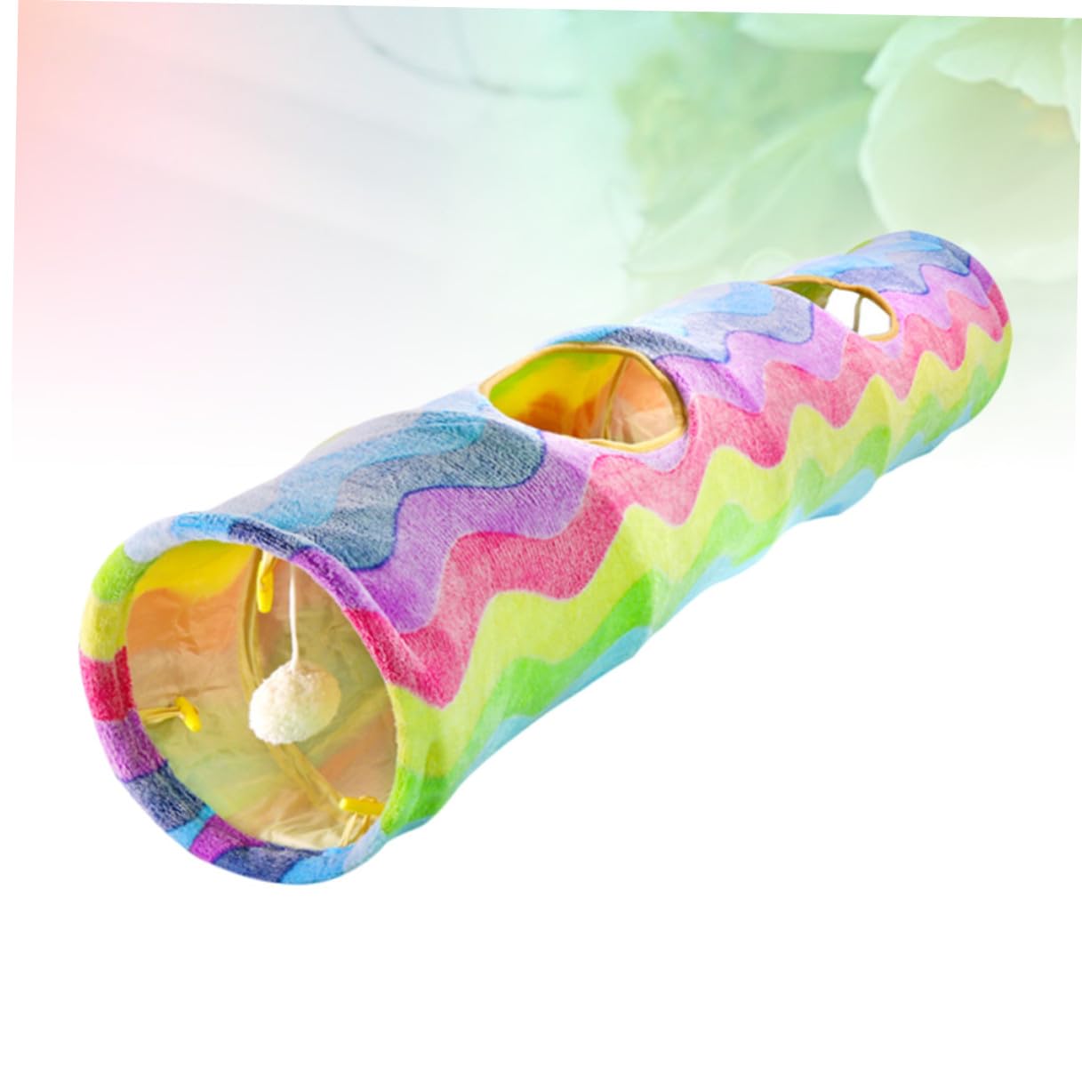 Tunnel per Gatti Pieghevole, Gioco Interattivo a Tubo | Carta Sonora, Stile Arcobaleno, per Gattini e Gatti, Design Creativo per Sessioni di Gioco