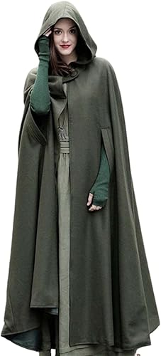 MLAFE Capa gótica de invierno para mujer con capucha, gabardina extendida en estilo Harajuku