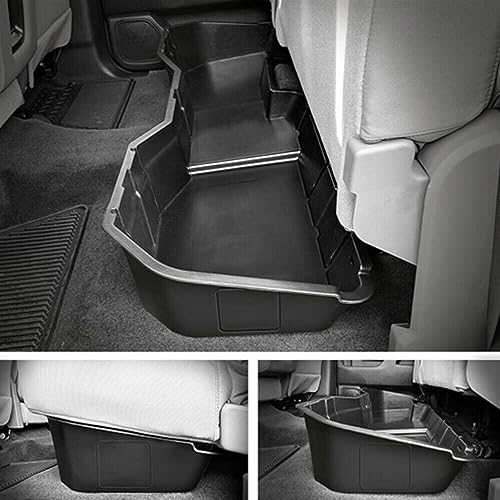 BURANIFUSION Underseat Storage Box for Chevy for Silverado 1500 14-19 for Silverado 2500HD/3500HD 15-19,for GMC for Sierra 1500 14-19 for Sierra 2500HD/3500HD 15-19 Crew (ABS Plastic,Black) WEF0619