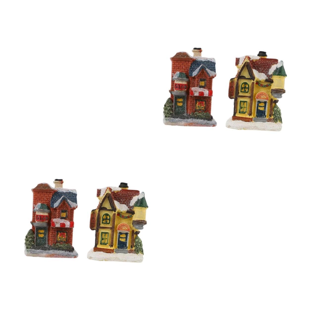Garneck 2 Set Piccola Casa Luminosa Natale Ornamenti Decorazione Porta Bedroom Decoration Casette Natalizie Casa Natalizia Decorazioni Natalizie Accessorio Natalizio Resina 2 Pezzi * 2