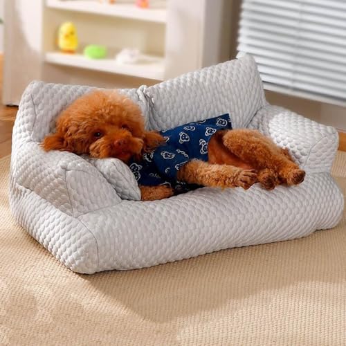Hundebett, waschbar, atmungsaktiv, kühlendes Haustierbett aus Eisseide, Sommer- Sofa aus Eisseide, für Haustiere