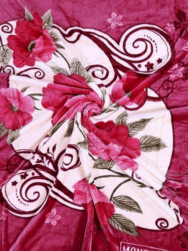 Image of Monte Carlo Double Bed Heavy Winter Blanket (160 X 220) Roman Plus 1 Ply Super Soft 550 GSM | 3 KG, (240x220 CM), Magenta
