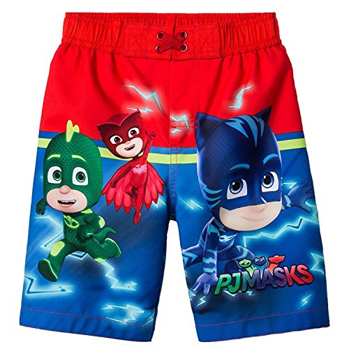 PJ Masks Boys Swim Trunks Swimwear (2T, Red/Blue)