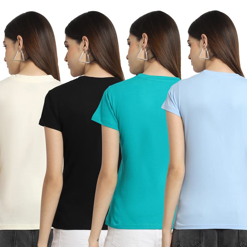 Image of Preneum Women's Cotton Regular Fit Graphic Stylish Printed Short Sleeves Casual T-Shirt |Trend & Styles