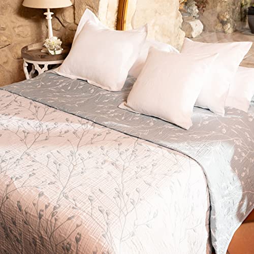 La Mallorquina Colcha de Piqué - Malia (Cama 150 o 160cm - 250x260 cm - Azul) | Colchas de Lujo y Diseño de Algodón Cover