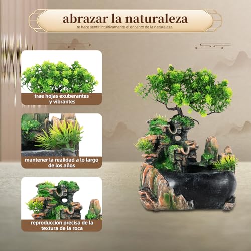 Miniatura 5 de Charocean Fuente De Habitación, Cascada Con Plantas, Cascada, Fuente De Interior, Pequeña Fuente De Habitación Con Plantas, Para Salón, Dormitorio, Oficina, Cafetería