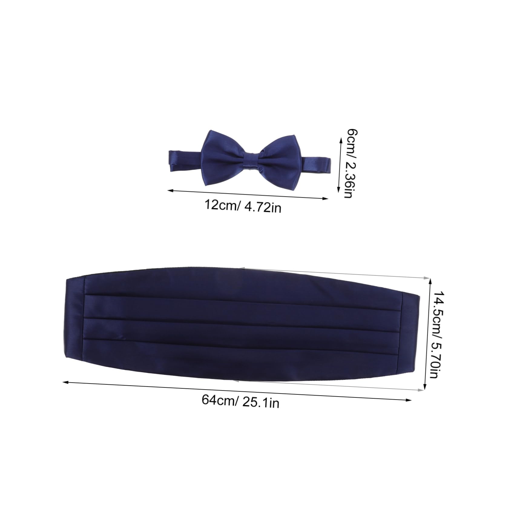 COLLBATH 2er-sets Herren-krawatte Kummerbund Fliege Zubehör Marineblau 3 Stück X 2