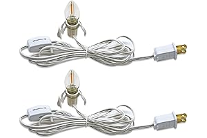 Dickens Village Light Cord with 2 LED Bulbs and UL Listed On/Off Switch