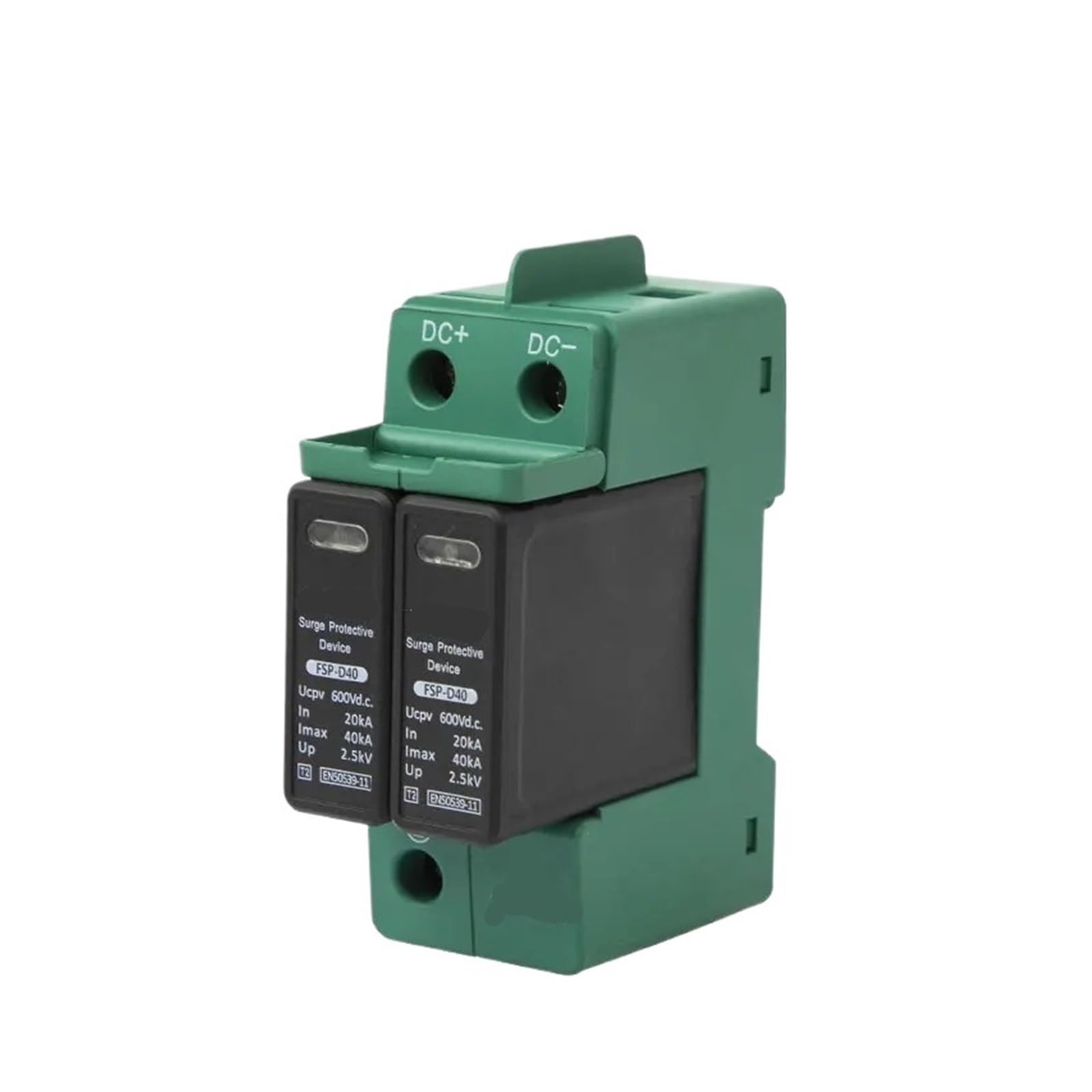 Protector contra sobretensiones y pararrayos Dispositivo de protección Solar for Exteriores con riel DIN DC SPD 2P 600 V 800 V 20 KA ~ 40 KA Protector contra sobretensiones TUV(800V 6PCS)