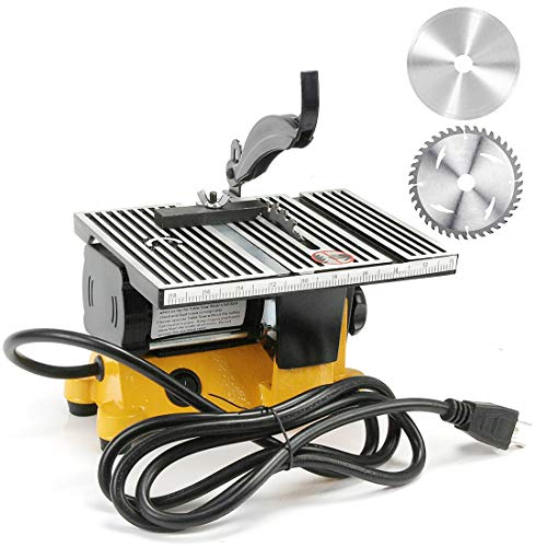 DNYSYSJ Mini Table Saw Woodworking Crafting 4 Inch for Hobbies Crafts Electric Potable Table Top Saw Wood Cutting Cutter Machine DIY Tool for Plastic Wood Glass Stone
