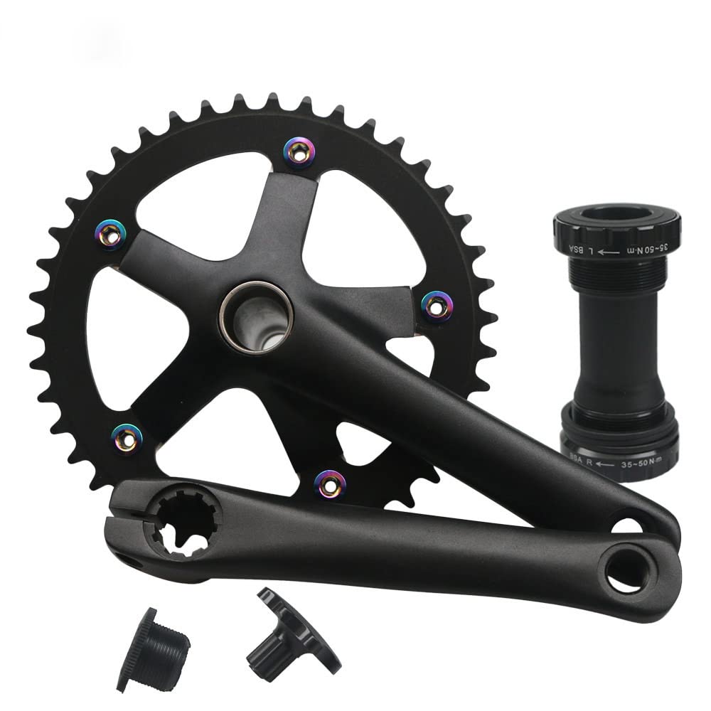 Guarnitura Mtb Crankset della bici da strada BCD 130mm. Crankset della bicicletta MTB 152mm 165mm 170mm Bracci a manovella for biciclette in lega di alluminio parti in lega di biciclette 42t Guarnitur