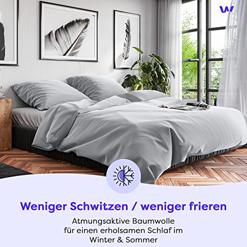 Wolkenfeld Bettwäsche 220x240 Baumwolle Reforcè Oeko-TEX – Bettwäsche-Sets Mit Bettbezug 220x240 2 Kissenbezug 80x80… – Ansicht 5
