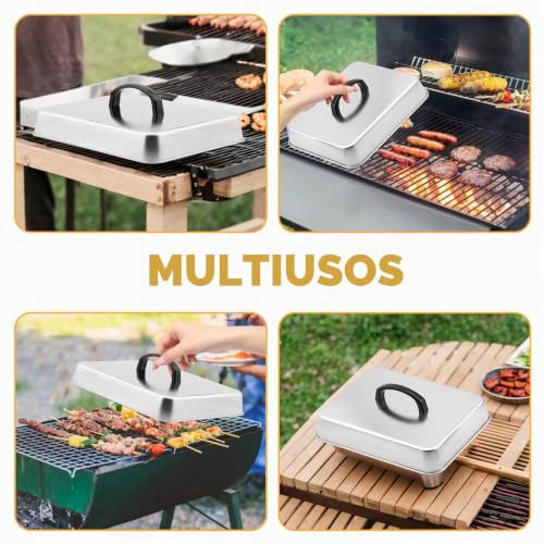 Tapas para cocinar al vapor de acero inoxidable MEETOZ, juego de 2 cubiertas 8