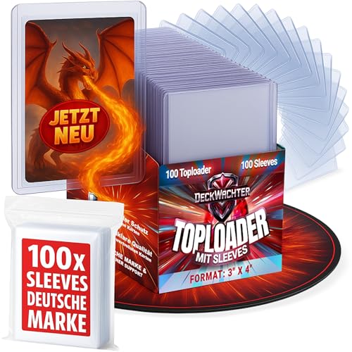 DeckWächter® 100x Toploader & 100x Penny Sleeves – Card Sleeves Set 3\"x4\" – Top-Loader Schutzhüllen für Sammelkarten TCG – Kompatibel mit allen gängigen Spiel- und Sammelkarten – 35PT Clear DeckWächter® 100x Toploader & 100x Penny Sleeves – Card Sleeves Set 3\"x4\" – Top-Loader Schutzhüllen für Sammelkarten TCG – Kompatibel mit allen gängigen Spiel- und Sammelkarten – 35PT Clear