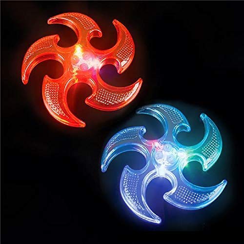 12 Light Up Ninja Star Flyer Set & 1 Vortex Eraser - Party Favors, Stocking Stuffers, Glow Parties, Youth Events