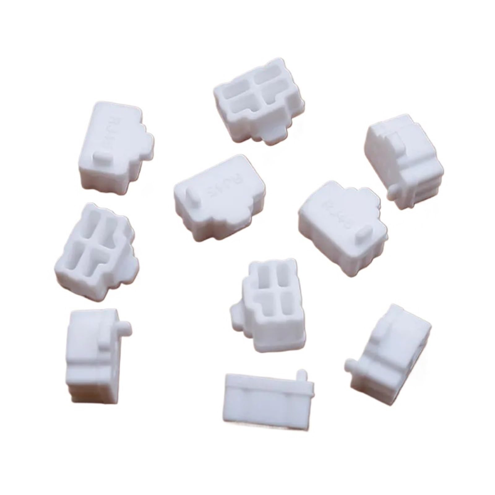 RJ45 Anti-Staub-Abdeckkappe, Ethernet-Hub-Port, RJ45, Anti-Staub-Abdeckkappe, Schutzstecker, Buchse, Silikon-Staubstecker für Hubs, Switches, Weiß, 100 Stück