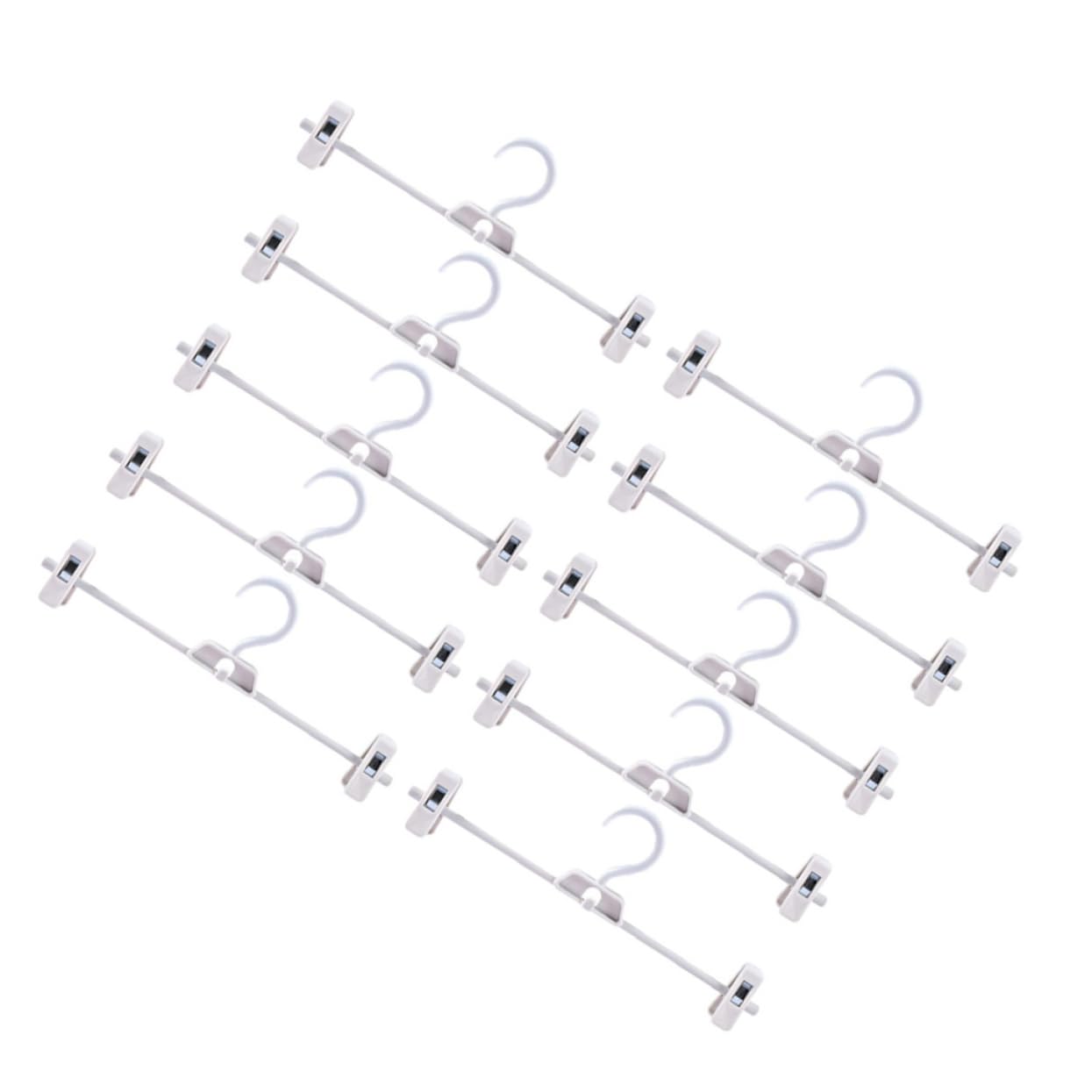 SOLUSTRE Adjustable Clothing Hangers Plastic Pants Clip Hangers Home Laundry Rack Storage